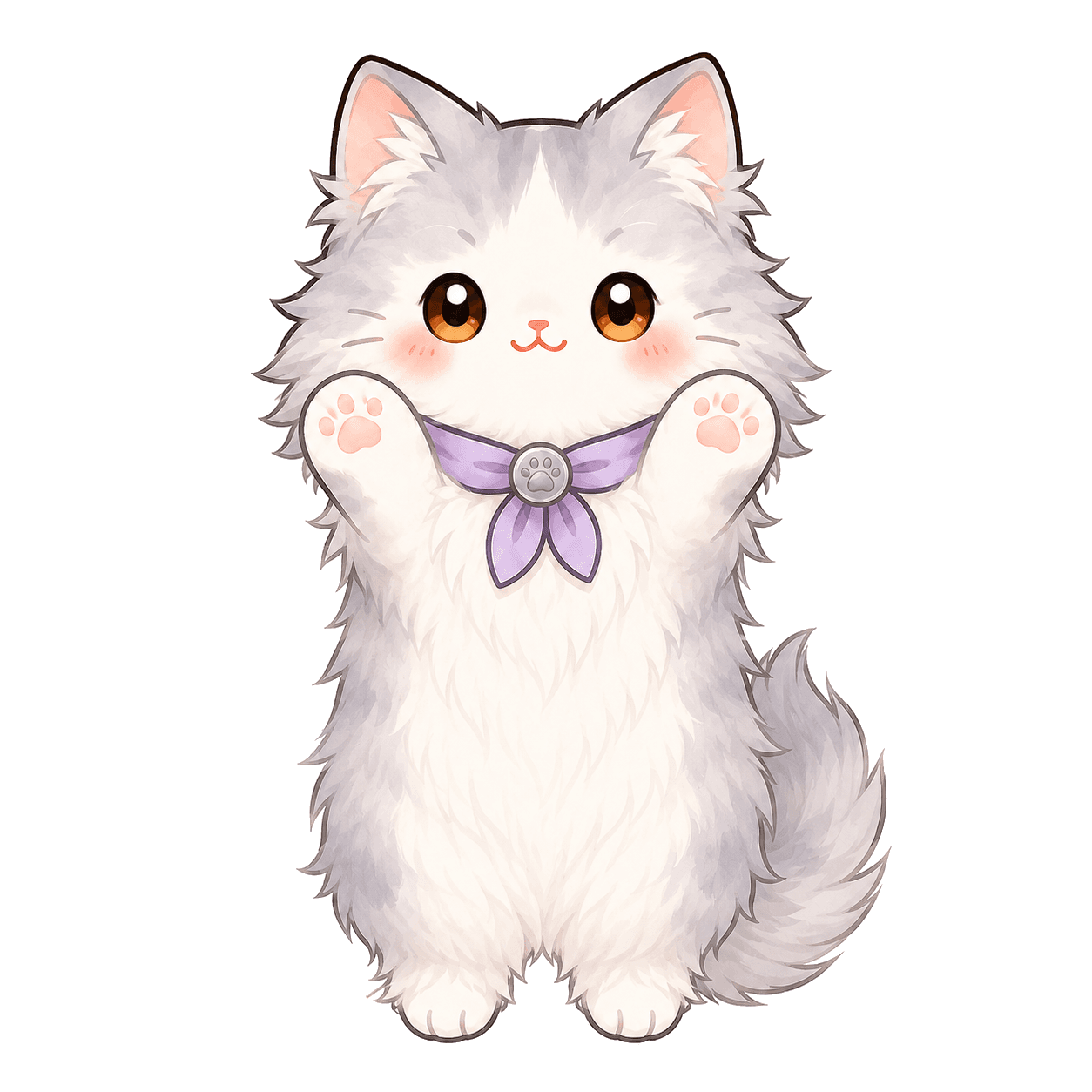卷卷，长毛银渐层隐藏猫咪